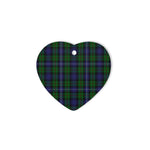 Donnachaidh (Robertson) Green Heart Ornaments, Christmas Tree Ornament, Plaid Christmas Ornaments, Ceramic Heart Christmas Tree Decoration - Scotstee Shop