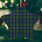 Donnachaidh (Robertson) Green Tartan Ornament Star Ornament, Christmas Star Decorations, ceramic ornament, Plaid Star Ceramic Ornament, Christmas Ornament Decorations Gift