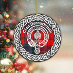 Donnachaidh Tartan Ornament,  ceramic ornament, personalized christmas ornaments, christmas tree ornaments, christmas door decorations, Plaid Ornament, Tartan Ceramic Ornament
