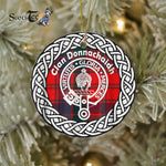 Donnachaidh Tartan Ornament,  ceramic ornament, personalized christmas ornaments, christmas tree ornaments, christmas door decorations, Plaid Ornament, Tartan Ceramic Ornament