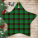 Douglas Black Tartan Ornament Star Ornament, Christmas Star Decorations, ceramic ornament, Plaid Star Ceramic Ornament, Christmas Ornament Decorations Gift
