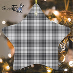 Douglas Grey Modern Tartan Ornament Star Ornament, Christmas Star Decorations, ceramic ornament, Plaid Star Ceramic Ornament, Christmas Ornament Decorations Gift