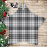 Douglas Grey Modern Tartan Ornament Star Ornament, Christmas Star Decorations, ceramic ornament, Plaid Star Ceramic Ornament, Christmas Ornament Decorations Gift
