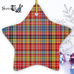 Drummond Of Strathallan Tartan Ornament Star Ornament, Christmas Star Decorations, ceramic ornament, Plaid Star Ceramic Ornament, Christmas Ornament Decorations Gift