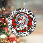 Dunbar Tartan Ornament,  ceramic ornament, personalized christmas ornaments, christmas tree ornaments, christmas door decorations, Plaid Ornament, Tartan Ceramic Ornament