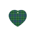 Duncan Ancient Tartan Heart Ornaments, Christmas Tree Ornament, Plaid Christmas Ornaments, Ceramic Heart Christmas Tree Decoration, Christmas Ornament, Plaid Ornament, Tartan Ornament, Buffalo Plaid Ornament