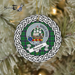 Duncan Tartan Ornament,  ceramic ornament, personalized christmas ornaments, christmas tree ornaments, christmas door decorations, Plaid Ornament, Tartan Ceramic Ornament