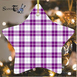 Dunlop Dress Tartan Ornament Star Ornament, Christmas Star Decorations, ceramic ornament, Plaid Star Ceramic Ornament, Christmas Ornament Decorations Gift