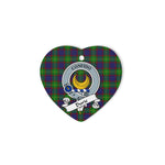 Durie Scottish Clan Badge Plaid Christmas Ornaments Gift Heart Ornament Durie Clan Tartan Ornaments, Plaid Ornament, christmas Ornament, plaid christmas ornament