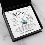 To My Loving Mom Necklace You're The World Necklace Gift For Mom From Son, Mothers Day Sea Turtle Necklace