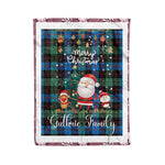 Personalized Gift Tartan Plaid Blanket Clan Guthrie Ancient With Funny Santa Snowman Reindeer Merry Christmas Fleece Blanket, Christmas Blanket, Plaid Blanket, Tartan Blanket,Scottish Blanket