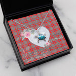 Sea Turtle Necklace Gift for My Beautiful Girlfriend Valentines Necklace Clan Moubray Tartan Blue Turtle Necklace