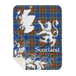 Sherpa Blanket - Tartan Blanket Thistle and Lion Scottish Clan MacBeth Ancient Plaid Blanket, plaid sherpa blanket queen,purple sherpa blanket,queen sherpa blanket,queen size sherpa blanket,red sherpa blanket,scottish tartan blankets,sherpa blanket,sherpa christmas blanket