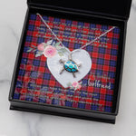 Sea Turtle Necklace Gift for My Beautiful Girlfriend Valentines Necklace Clan Graham Of Menteith Red Tartan Blue Turtle Necklace