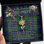 To My Beautiful Soulmate Sunflower Necklace In Your Eyes I Have Found My Home Clan Campbell Tartan Jewelry For Girlfriend