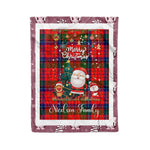 Personalized Gift Tartan Plaid Blanket Clan Nicolson With Funny Santa Snowman Reindeer Merry Christmas Fleece Blanket, Home Living Room, Plaid Blanket, Tartan Blanket, Scottish Blanket, Buffalo fleece blanket, Christmas Blanket