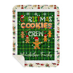 Personalized Gift Tartan Plaid Blanket Clan MacArthur With Christmas Cookie Baking Crew Christmas Gift Sherpa Blanket, tartan sherpa blanket,buffalo plaid sherpa blanket,christmas sherpa blanket,Christmas Throw Blanket,green plaid sherpa blanket,green sherpa blanket