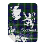 Sherpa Blanket - Tartan Blanket Thistle and Lion Scottish Clan Meldrum Plaid Blanket, plaid sherpa blanket queen,purple sherpa blanket,queen sherpa blanket,queen size sherpa blanket,red sherpa blanket,scottish tartan blankets,sherpa blanket,sherpa christmas blanket