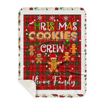 Personalized Gift Tartan Plaid Blanket Clan Heron With Christmas Cookie Baking Crew Christmas Gift Sherpa Blanket, tartan sherpa blanket,buffalo plaid sherpa blanket,christmas sherpa blanket,Christmas Throw Blanket,green plaid sherpa blanket,green sherpa blanket