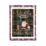Personalized Gift Tartan Plaid Blanket Clan Buchanan Hunting With Funny Santa Snowman Reindeer Merry Christmas Fleece Blanket, Home Living Room, Plaid Blanket, Tartan Blanket, Scottish Blanket, Buffalo fleece blanket, Christmas Blanket