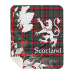 Sherpa Blanket - Tartan Blanket Thistle and Lion Scottish Clan Cumming Hunting Modern Plaid Blanket, plaid sherpa blanket queen,purple sherpa blanket,queen sherpa blanket,queen size sherpa blanket,red sherpa blanket,scottish tartan blankets,sherpa blanket,sherpa christmas blanket