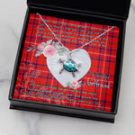 Sea Turtle Necklace Gift for My Beautiful Girlfriend Valentines Necklace Clan Rose Tartan Blue Turtle Necklace