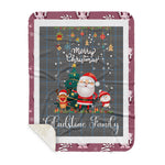 Personalized Gift Tartan Plaid Blanket Clan Gladstone Hunting With Funny Santa Snowman Reindeer Merry Christmas Gift Sherpa Blanket, blue plaid sherpa blanket,blue tartan sherpa blanket,Buchan,buffalo plaid sherpa blanket,christmas sherpa blanket,Christmas Throw Blanket