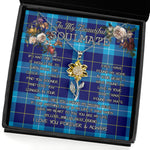 To My Beautiful Soulmate Sunflower Necklace In Your Eyes I Have Found My Home Clan McKerrell Tartan Jewelry For Girlfriend, Tartan Sunflower Pendant Necklace, Scottish Tartan Jewelry, valentine necklace, necklace girlfriend, necklace for wife, cute necklaces for girlfriend, jewelry for girlfriend, to my soulmate necklace, to my future wife necklace