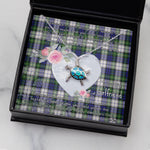 Sea Turtle Necklace Gift for My Beautiful Girlfriend Valentines Necklace Clan Gordon Dress Modern Tartan Blue Turtle Necklace