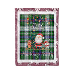 Personalized Gift Tartan Plaid Blanket Clan MacKenzie Dress Modern With Funny Santa Snowman Reindeer Merry Christmas Fleece Blanket, Home Living Room, Plaid Blanket, Tartan Blanket, Scottish Blanket, Buffalo fleece blanket, Christmas Blanket