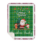 Personalized Gift Tartan Plaid Blanket Clan Cranstoun Ancient With Funny Santa Snowman Reindeer Merry Christmas Gift Sherpa Blanket, blue plaid sherpa blanket,blue tartan sherpa blanket,Buchan,buffalo plaid sherpa blanket,christmas sherpa blanket,Christmas Throw Blanket