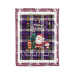 Personalized Gift Tartan Plaid Blanket Clan MacDonald Dress Modern With Funny Santa Snowman Reindeer Merry Christmas Fleece Blanket, Home Living Room, Plaid Blanket, Tartan Blanket, Scottish Blanket, Buffalo fleece blanket, Christmas Blanket-Recovered