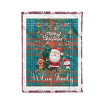 Personalized Gift Tartan Plaid Blanket Clan Wilson Ancient With Funny Santa Snowman Reindeer Merry Christmas Fleece Blanket, Home Living Room, Plaid Blanket, Tartan Blanket, Scottish Blanket, Buffalo fleece blanket, Christmas Blanket