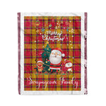 Personalized Gift Tartan Plaid Blanket Clan Scrymgeour With Funny Santa Snowman Reindeer Merry Christmas Fleece Blanket, Home Living Room, Plaid Blanket, Tartan Blanket, Scottish Blanket, Buffalo fleece blanket, Christmas Blanket