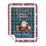 Personalized Gift Tartan Plaid Blanket Clan Weir Ancient With Funny Santa Snowman Reindeer Merry Christmas Gift Sherpa Blanket, blue plaid sherpa blanket,blue tartan sherpa blanket,Buchan,buffalo plaid sherpa blanket,christmas sherpa blanket,Christmas Throw Blanket