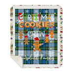Personalized Gift Tartan Plaid Blanket Clan Campbell Dress With Christmas Cookie Baking Crew Christmas Gift Sherpa Blanket, tartan sherpa blanket,buffalo plaid sherpa blanket,christmas sherpa blanket,Christmas Throw Blanket,green plaid sherpa blanket,green sherpa blanket