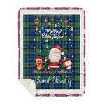 Personalized Gift Tartan Plaid Blanket Clan Baird Ancient With Funny Santa Snowman Reindeer Merry Christmas Gift Sherpa Blanket, blue plaid sherpa blanket,blue tartan sherpa blanket,Buchan,buffalo plaid sherpa blanket,christmas sherpa blanket,Christmas Throw Blanket