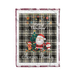 Personalized Gift Tartan Plaid Blanket Clan Menzies Ancient With Funny Santa Snowman Reindeer Merry Christmas Fleece Blanket, Home Living Room, Plaid Blanket, Tartan Blanket, Scottish Blanket, Buffalo fleece blanket, Christmas Blanket