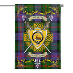 House Flag - Blair Modern Irish Shield Celtic Cross Tartan Garden Flag St Patrick's Day Garden Flag