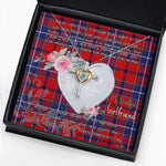 Gift For My Beautiful Girlfriend Necklace Valentine Necklace Clan Wishart Tartan Cross Dancing Necklace Scottish Tartan Jewelry
