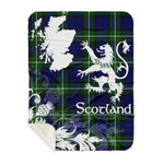 Sherpa Blanket - Tartan Blanket Thistle and Lion Scottish Clan Meldrum Plaid Blanket, plaid sherpa blanket queen,purple sherpa blanket,queen sherpa blanket,queen size sherpa blanket,red sherpa blanket,scottish tartan blankets,sherpa blanket,sherpa christmas blanket