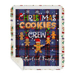 Personalized Gift Tartan Plaid Blanket Clan Rutherford Hunting With Christmas Cookie Baking Crew Christmas Gift Sherpa Blanket, tartan sherpa blanket,buffalo plaid sherpa blanket,christmas sherpa blanket,Christmas Throw Blanket,green plaid sherpa blanket,green sherpa blanket