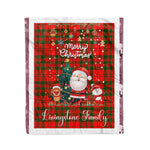 Personalized Gift Tartan Plaid Blanket Clan Livingstone Modern With Funny Santa Snowman Reindeer Merry Christmas Fleece Blanket, Home Living Room, Plaid Blanket, Tartan Blanket, Scottish Blanket, Buffalo fleece blanket, Christmas Blanket