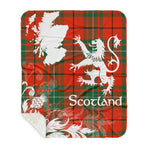 Sherpa Blanket - Tartan Blanket Thistle and Lion Scottish Clan MacAulay Ancient Plaid Blanket, plaid sherpa blanket queen,purple sherpa blanket,queen sherpa blanket,queen size sherpa blanket,red sherpa blanket,scottish tartan blankets,sherpa blanket,sherpa christmas blanket