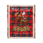 Personalized Gift Plaid Tartan Blanket Clan Ruthven With Moose Lover Xmas Gift Santa Riding Christmas Fleece Blanket