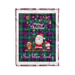 Personalized Gift Tartan Plaid Blanket Clan MacArthur Milton With Funny Santa Snowman Reindeer Merry Christmas Fleece Blanket, Home Living Room, Plaid Blanket, Tartan Blanket, Scottish Blanket, Buffalo fleece blanket, Christmas Blanket