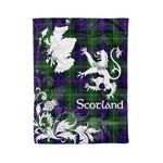 Scotstee Shop Tartan Plaid Fleece Blankets Thistle and Lion Scottish Clan MacThomas Plaid Blanket
