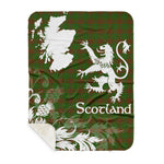 Sherpa Blanket - Tartan Blanket Thistle and Lion Scottish Clan MacAlister of Glenbarr Hunting Plaid Blanket, plaid sherpa blanket queen,purple sherpa blanket,queen sherpa blanket,queen size sherpa blanket,red sherpa blanket,scottish tartan blankets,sherpa blanket,sherpa christmas blanket