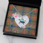 Sea Turtle Necklace Gift for My Beautiful Girlfriend Valentines Necklace Clan Wilson Tartan Blue Turtle Necklace