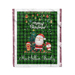 Personalized Gift Tartan Plaid Blanket Clan MacArthur Hunting With Funny Santa Snowman Reindeer Merry Christmas Fleece Blanket, Home Living Room, Plaid Blanket, Tartan Blanket, Scottish Blanket, Buffalo fleece blanket, Christmas Blanket
